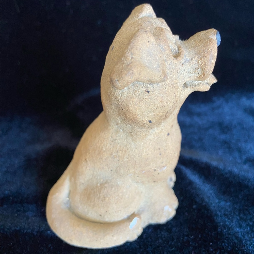 🩵 Adorable Handmade Clay Sand Textured Dog Puppy Figurine Sculpture - Picture 4 of 11